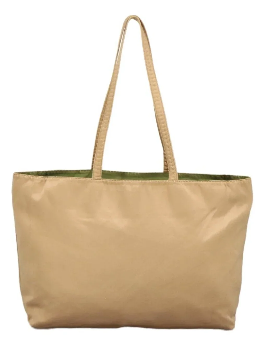 PRADA Tote Bag Satin Gold Tone Gold Auth bs19851